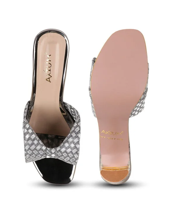 AXIUM Women Casual/Wedding Heel Sandals (GRAY) - Image 4