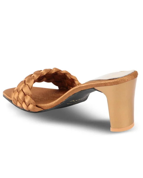 AXIUM Women Casual Satin Heel Sandals (ANTIQUE GOLD) - Image 3
