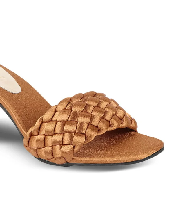 AXIUM Women Casual Satin Heel Sandals (ANTIQUE GOLD) - Image 5