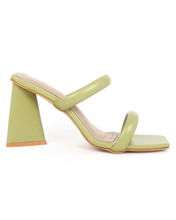 AXIUM Yellow Green Women Triangle high heels 4inch - Image 3