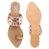 AXIUM Women's Embroidered Slip On Flip Flop Ethnic Flats (NUDE BEIGE) - Image 5