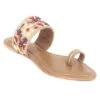 AXIUM Women's Embroidered Slip On Flip Flop Ethnic Flats (NUDE BEIGE) - Image 6