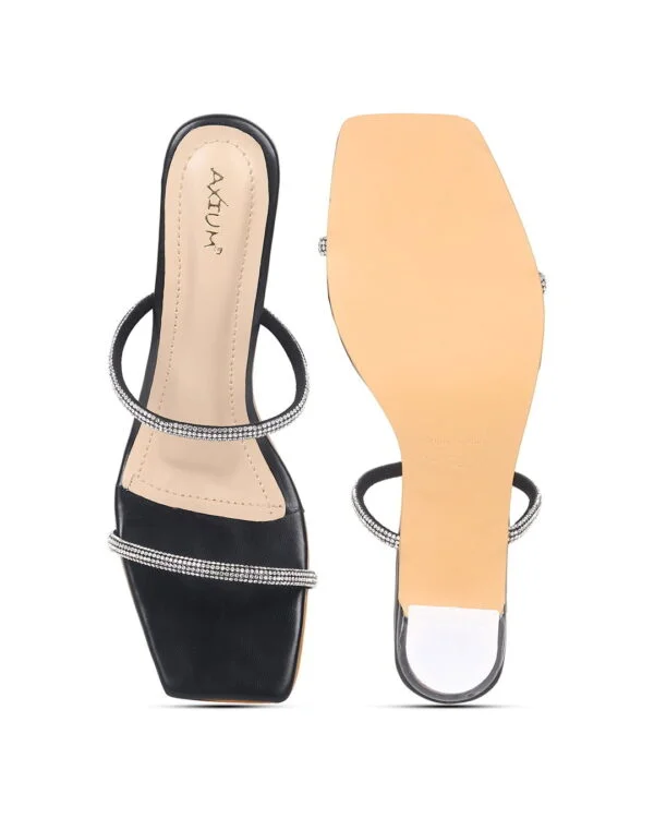 AXIUM Woman BLACK Embellished Clear heels 3Inch - Image 5