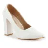 AXIUM White Women Pointed-Toe Block Heel Pumps 4Inch (BLY172) - Image 7