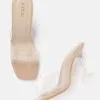 AXIUM Nude Biege Transparent (Clear) Hourglass Heels , 3.5Inch - Image 2