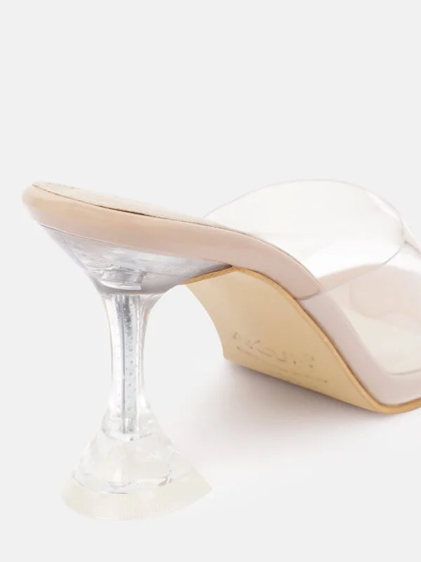 AXIUM Nude Biege Transparent (Clear) Hourglass Heels , 3.5Inch - Image 5