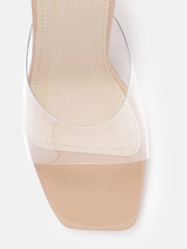 AXIUM Nude Biege Transparent (Clear) Hourglass Heels , 3.5Inch - Image 6