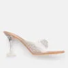 AXIUM Nude Biege Embellished Transparent (Clear) Hourglass Heels , 3.5Inch - Image 3