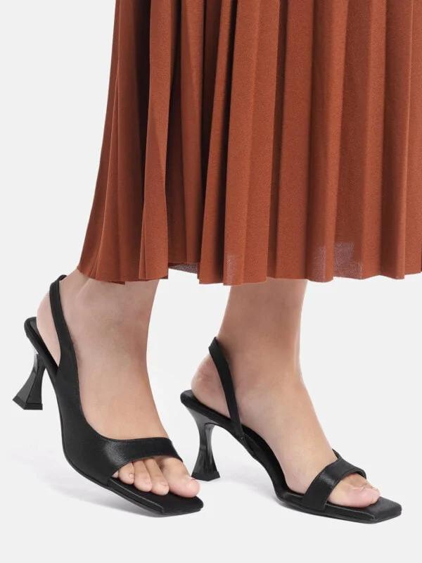 AXIUM Women's Black SATIN Slim Heels , 3-Inch (SAN209)