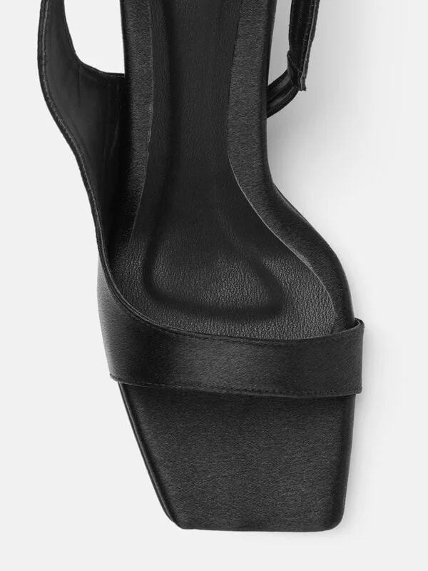 AXIUM Women's Black SATIN Slim Heels , 3-Inch (SAN209) - Image 6