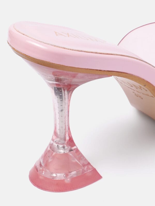 AXIUM PINK Transparent (Clear) Hourglass Heels , 3.5Inch (SAN190) - Image 5