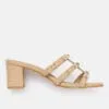 AXIUM Embellished Beige Block Heels  , 2.5-Inch (SAN210) - Image 3