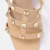 AXIUM Embellished Beige Block Heels  , 2.5-Inch (SAN210) - Image 6