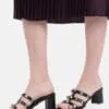 AXIUM Embellished Black Block Heels  , 2.5-Inch (SAN210)