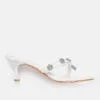 AXIUM Stone Embellished WHITE Heels  , 2.5-Inch (SAN211) - Image 3