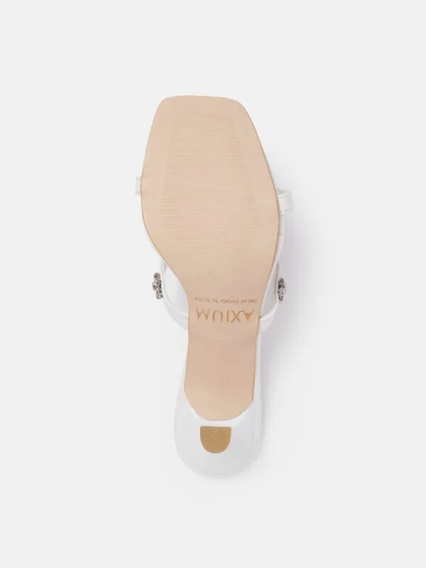 AXIUM Stone Embellished WHITE Heels  , 2.5-Inch (SAN211) - Image 4