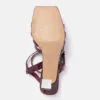 AXIUM Women's Maroon Lace-up Heel Sandals  , 3-Inch (SAN214) - Image 4