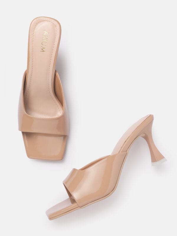 AXIUM Women's Beige Slim Heel Sandals  , 3-Inch (SAN215) - Image 2