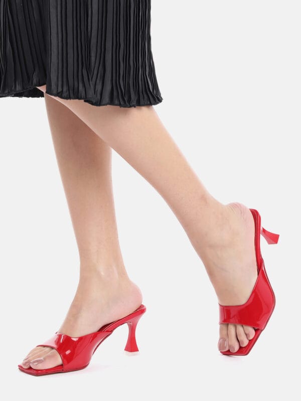 AXIUM Women's RED Slim Heel Sandals  , 3-Inch (SAN215)