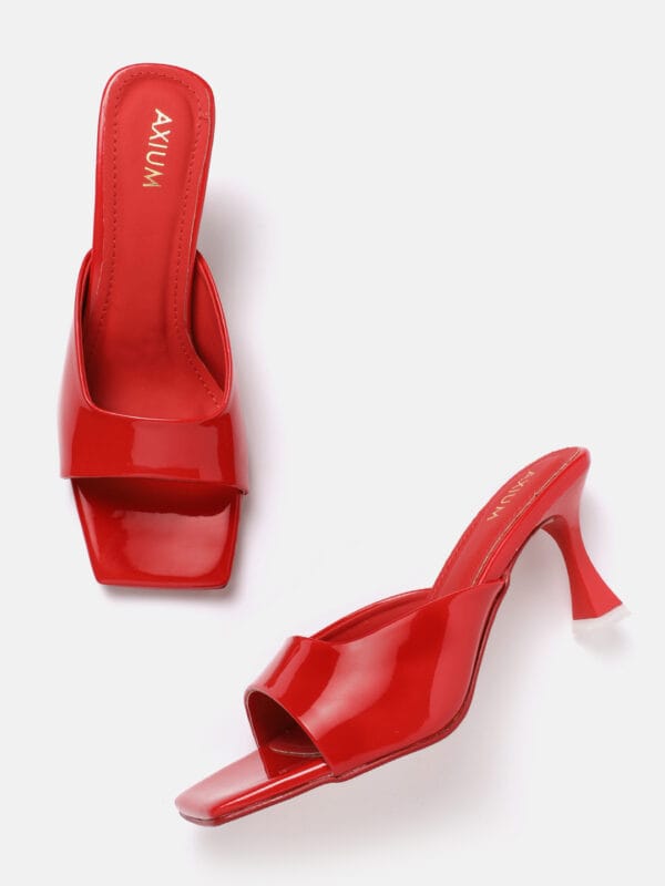 AXIUM Women's RED Slim Heel Sandals  , 3-Inch (SAN215) - Image 5