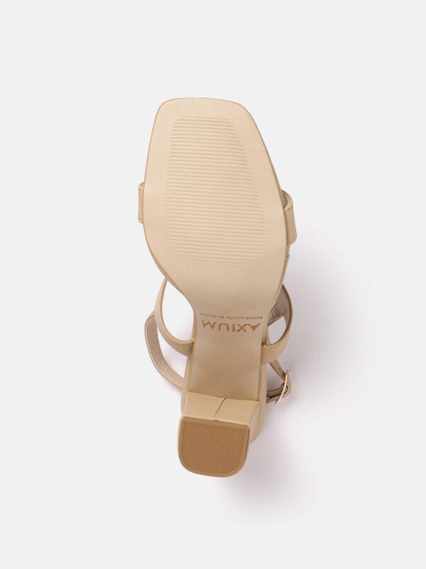 AXIUM Women's Beige Block Heel Sandals  , 3.5-Inch (SAN216) - Image 2