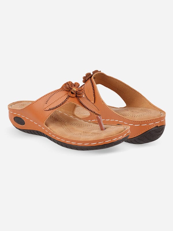 Axium Women's Tan Dr Extra Soft Flats Sandal (DOC230)