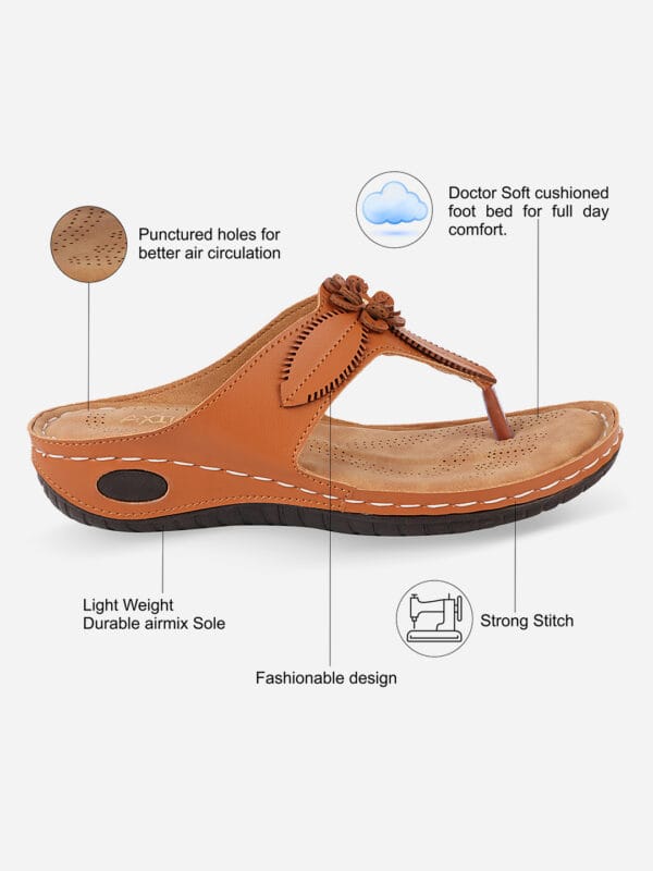 Axium Women's Tan Dr Extra Soft Flats Sandal (DOC230) - Image 2