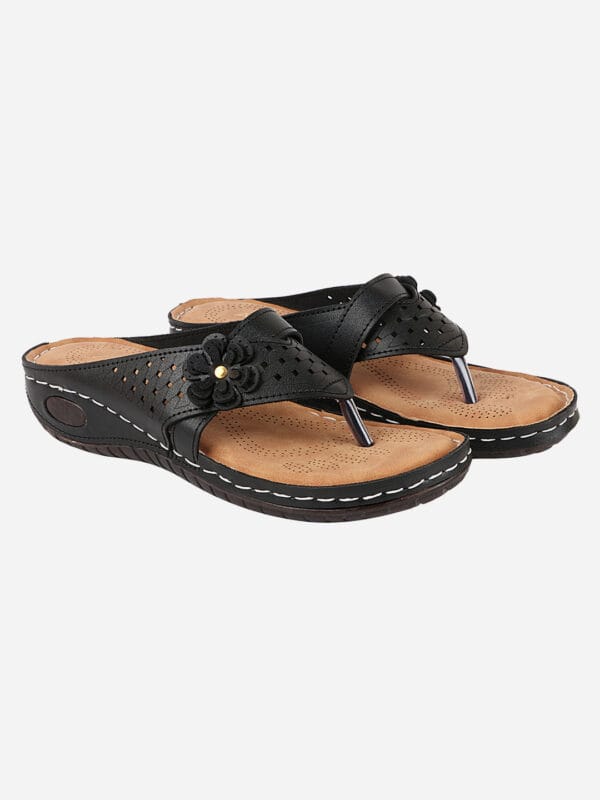 Axium Women's Black Dr Extra Soft Flats Sandal (DOC231) - Image 5