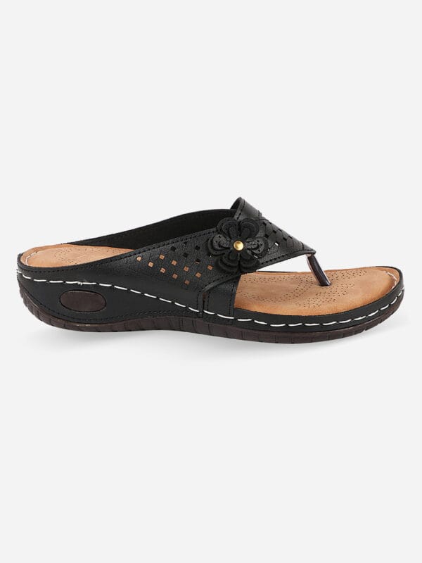 Axium Women's Black Dr Extra Soft Flats Sandal (DOC231) - Image 6