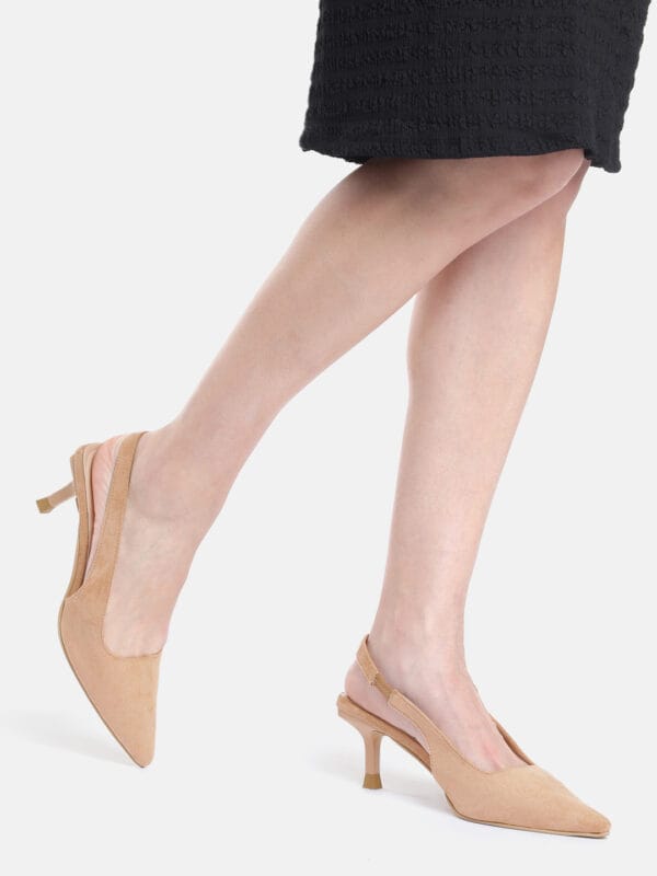 AXIUM Women's Nude Beige Heel Pumps, 3inch (BLY226)